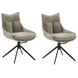 MCA Furniture Esszimmerstuhl Parker Polyester braun 2er Set