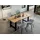 SalesFever Essgruppe "Esszimmerausstattung aus Holz und Metall", grau (natur, hellgrau, schwarz, hellgrau, schwarz), Samt, 160,85, Massivholz, Metall, Polyester, Sitzmöbel-Sets, Essgruppe
