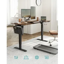 Songmics Höhenverstellbarer Schreibtisch 160 x 60 cm Vintagebraun/Mattschwarz