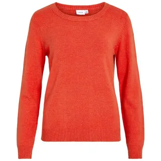 Vila Strickpullover Dünner Rundhals Strickpullover VIRIL VIRIL O-NECK L/S KNIT TOP - NOOS orange|schwarz XL (36)