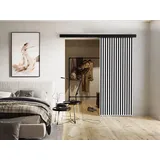 Schwebetür Belmo 70/80/90/100 cm Praktisch Modern Loft Tür - 80 cm - Weiß / Schwarz