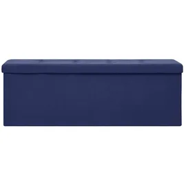 vidaXL Faltbare Sitzbank mit Stauraum Blau Leinenoptik