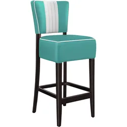 2er-Set Diner Barhocker | Leder | Türkis | American Barhocker, American Diner Barhocker