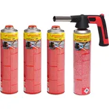 Rothenberger Industrial RS 300 Brenner Aufsatz inkl. 4 x Multigas 338g Piezo 180-360 °C Drehung/Über Kopf Lötbrenner Gasbrenner - 1500005150