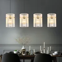 GLOBO LED Hängeleuchte Pendellampe Glasstäbe Esszimmerleuchte Deckenleuchte Wohnzimmerlampe gold, klar opal, Metall, 4x 9W 4x 810lm warmweiß, H 140 cm