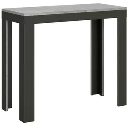 Itamoby Ausziehbare Konsole 90x40/300 cm Evolution Line Cement Anthrazitrahmen