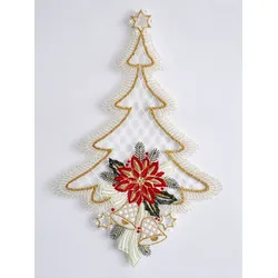 Fensterbild STICKEREIEN PLAUEN "Fensterbild Tannenbaum", bunt, B:22cm H:33cm, Polyester, Fensterbilder, Echte Plauener Spitze
