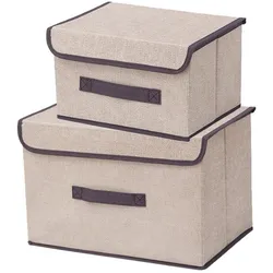 HIBNOPN Aufbewahrungsbox 2 Stk Aufbewahrungsbox Stoff Waschbare Aufbewahrung mit Deckel (2 St)