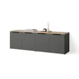 livinity® Wohnwand, Piave Anthrazit, 2 Teile