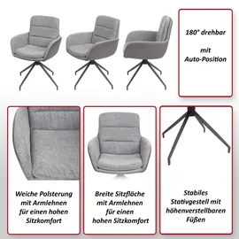 MCW Esszimmerstuhl K32 Textil grau 6er Set
