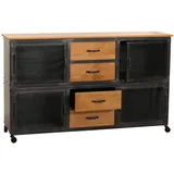 Mendler HWC-N28 Kommode 90x150x40 beige/schwarz