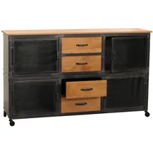 Mendler HWC-N28 Kommode 90x150x40 beige/schwarz