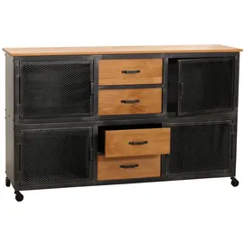 Mendler HWC-N28 Kommode 90x150x40 beige/schwarz