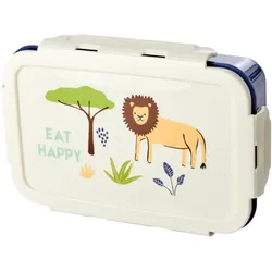 RICE Lunchbox Jungle Animals, Löwe, Blau