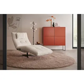 KAWOLA Relaxliege LETICIA Polyester 80 x 100 x 200 cm Weiß mit Nackenkissen