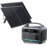 DaranEner NEO300 300W Tragbare Powerstation 268Wh + 2×SP100 100W Solarpanel, LiFePO4 Solargenerator, Balkonkraftwerk, Stromspeicher Outdoor Genera...