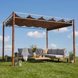 Mendler Pergola HWC-L42 3 x 3 m Braun
