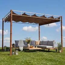 Mendler Pergola HWC-L42 3 x 3 m Braun