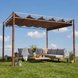 Mendler Pergola HWC-L42 3 x 3 m Braun