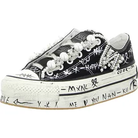 nan-ku Damen Plateau-Sneaker Schwarz 40