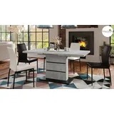 Design Esstisch Tisch Piano ausziehbar 120 bis 200 cm - Grau