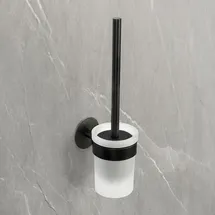 Schöner Wohnen WC-Garnitur Meleto Schwarz zum Kleben oder Bohren