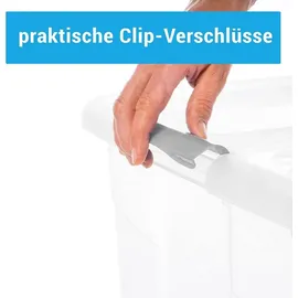 Centi 2er Set Aufbewahrungsbox mit Deckel Groß, 60L, 61cm x 45cm x 30cm