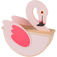 große Spardose - Motivwahl - Holz - Flamingo - mit Verschluss - 17 cm - stabile Sparbüchse - Sparschwein - für Kinder & Erwachsene/lustig witzig - Kinderspa..