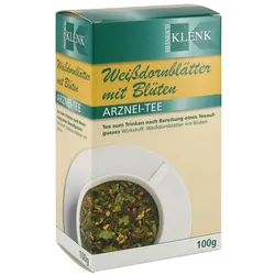Weißdornblätter mit Blüten Tee