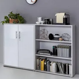 MID.YOU Office Edition Aktenschrank 168,8 x 113,6 x 33 grau, weiß hochglänzend