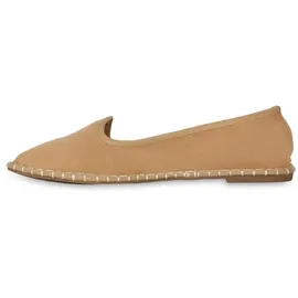 Stiefelparadies Damen Slip Ons in Hellbraun,