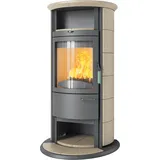 Kaminofen HARK 17 NH GT FlameKat 5 kW - Ofenkacheln: creme - Korpus: titan