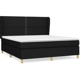 vidaXL Boxspringbett mit Matratze Schwarz 180x200 cm Stoff