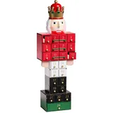 Beliani Weihnachtsdekoration FERAGEN Nussknacker Adventskalender 59 cm Bunt