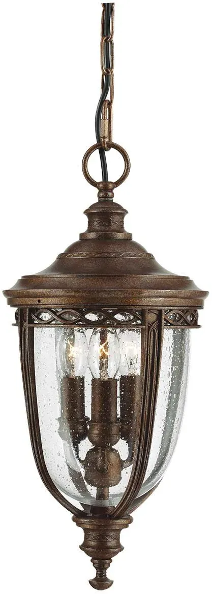 Elstead Lighting English Bridle Kettenlaterne 3-flammig in britischer Bronze