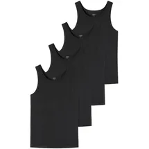 SCHIESSER UNCOVER by SCHIESSER Herren Unterhemd 4er Pack - Serie "Uncover", Rundhals Schwarz 2XL