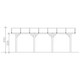 SKANHOLZ Franken Bogendach Carport aus Leimholz 3,76 x 7,55 m unbehandelt