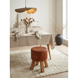 KADIMA DESIGN Sitzhocker Leder 35 x 46 x 35 cm Braun