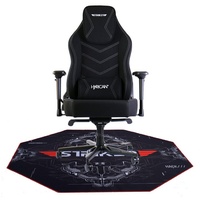 Hyrican Gaming-Stuhl »Striker "Runner" ergonomischer Gamingstuhl, Schreibtischstuhl«, (Set), Stoff, inklusive Bodenschutzmatte 1100x1100x2mm schwarz