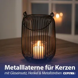 Cepewa Laterne oval Metall schwarz