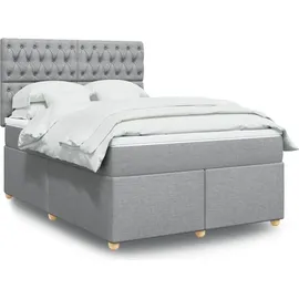 vidaXL Boxspringbett 140 x 200 cm Hellgrau