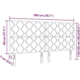 vidaXL Kopfteil Schwarz 200 cm Stoff 3338555