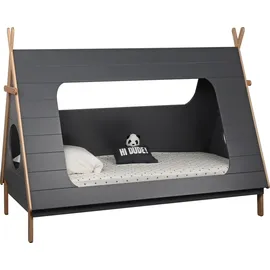 Möbilia Kinderbett Möbilia Zeltform 90 x 200 cm MDF grau