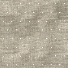 Zweigart Zählstoff CASHEL Precut 28 ct. 3281 Farbe 1399 mini dots braun weiß, Handarbeitsstoff aus 100% Leinen für Stickerei 48x68 cm