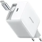 Joyroom JR-TCL06 67W GaN Wandladegerät mit integriertem einziehbarem USB-C-Kabel - Weiß