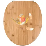 Mr. & Mrs. Panda WC-Sitz Rotkehlchen Federn, Klodeckel, Transparent, Klodeckel, Spruch Motivat (Packung, 1-St)