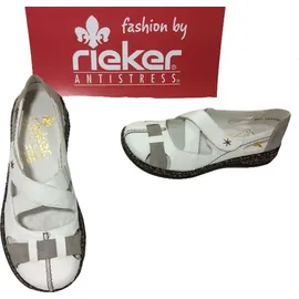 Rieker Damen Geschlossene Ballerinas, Weiß 39