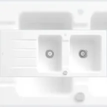 Villeroy & Boch Architectura 80 rechts Einbauspüle keramik weiß Excenterbetätigung 1160 x 510 mm
