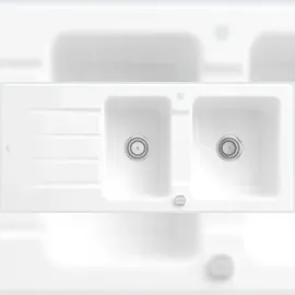 Villeroy & Boch Architectura 80 rechts Einbauspüle keramik weiß Excenterbetätigung 1160 x 510 mm