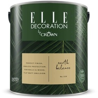 Crown ELLE DECORATION Earth Balance No. 328, 2,5 L, extra-matte Premium Wandfarbe für Innen, für Wände und Holz, hohe Deckkraft, Innenfarbe,ein subtiler Goldton